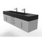 Castello Usa Nile 72" Wall Mounted Gray Vanity With Black Top And Brushed Nickel Handles CB-MC-72G-BN-2053-BL - alternate 7